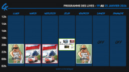Planning Twitch 19-25 janvier 2026
