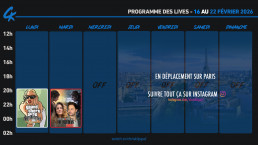 Planning Twitch 16 au 22 f&eacute;vrier 2026