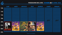 Planning Twitch du 30 mars au 05 avril 2026