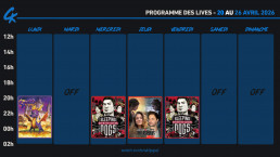 Planning Twitch 20 au 26 Avril 2026