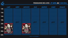 Planning 27 avril au 3 mai 2026