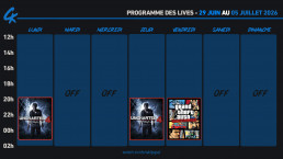 Planning Twitch 28 juin au 5 juillet