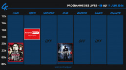 Planning Twitch 8-14 juin 2026