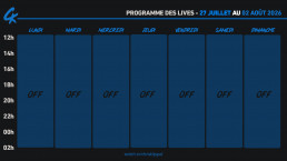 Planning Twitch 27 Juillet-2 Aout