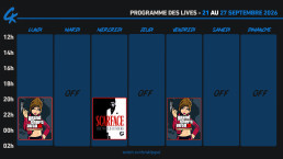 Planning Twitch 21-27 Septembre