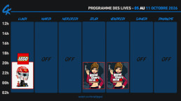 Planning Twitch 5-11 Octobre 2026
